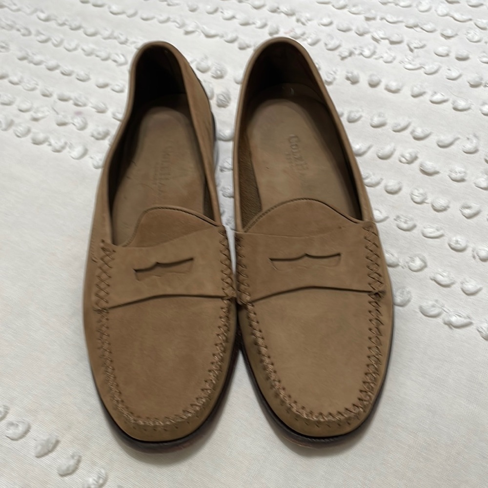 Suede loafer, tan